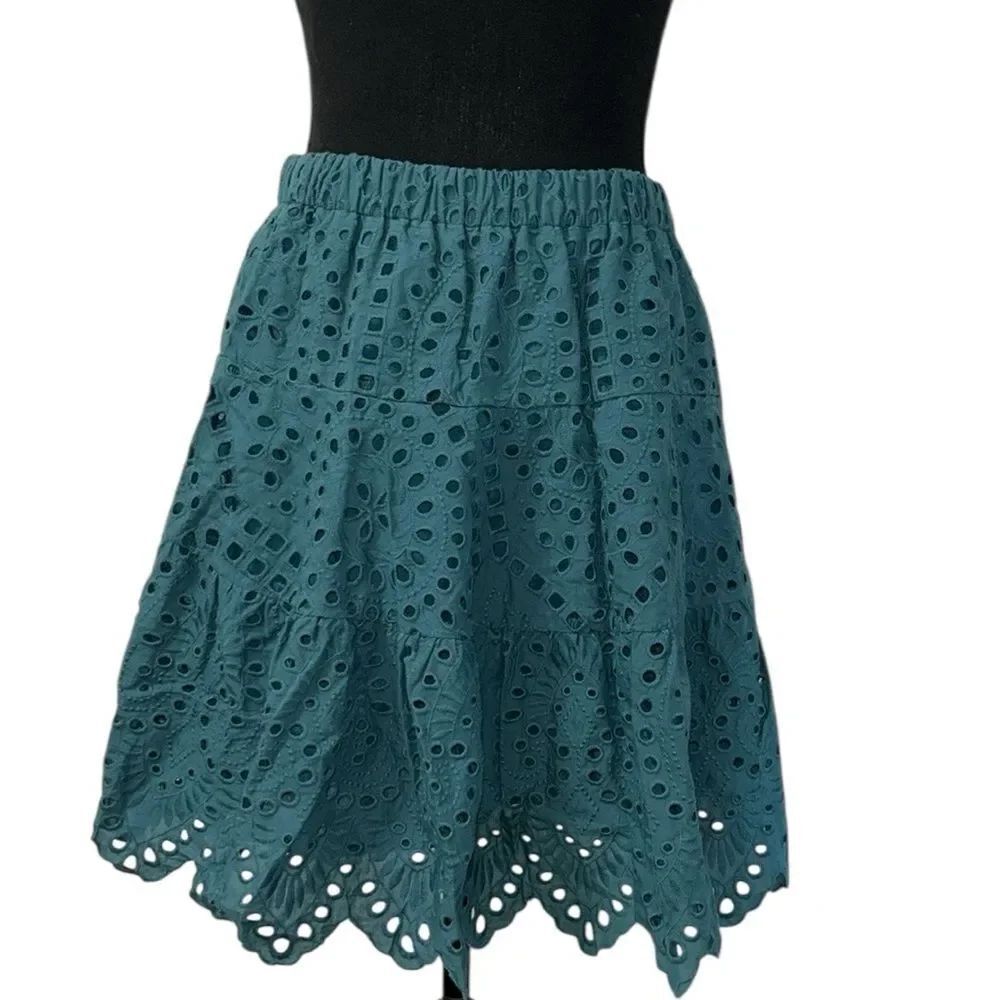 Hyacinth House Cotton Blend Eyelet Green Skirt(Size XS)